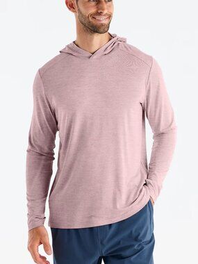 Freefly Shade Hoodie Mens Large Heather Adobe Red Bamboo Lightweight Pullover